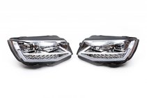 Volkswagen T6 2015-2024 гг. Передние фары с LED дневными ходовыми огнями 2015-2019 (Серебристые, 2 шт) фото 1