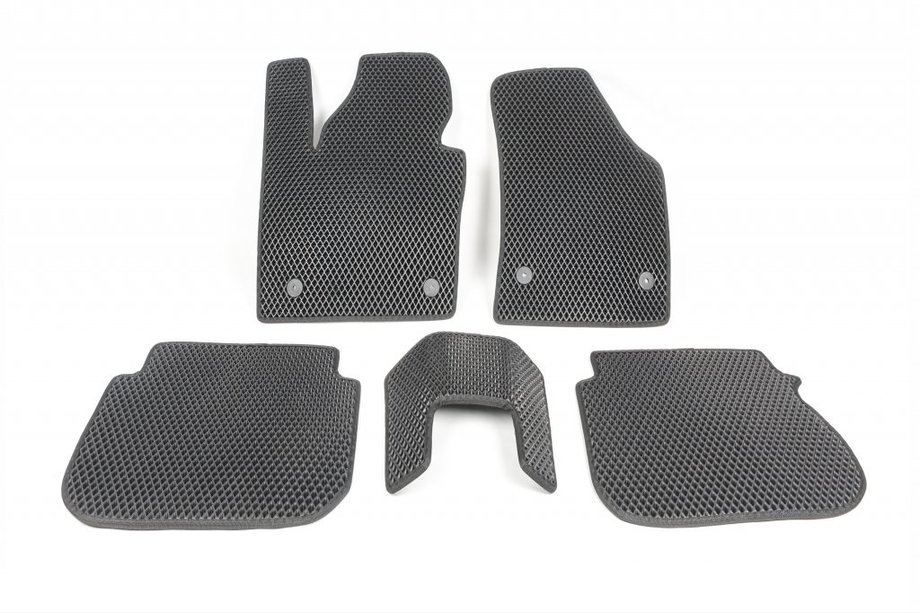 Volkswagen Caddy 2010-2015 гг. Коврики EVA (черные) 5 шт., передние и задние (для MAXI, 2 сдвижные двери) Фото 23