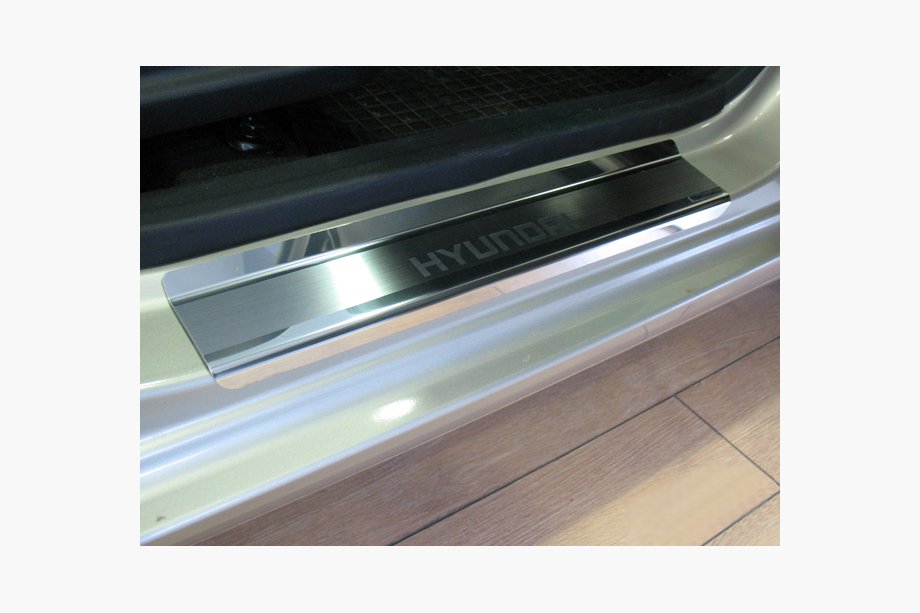 Hyundai I-10 2008-2013 гг. Накладки на пороги Natanika Premium (4 шт, нержавейка) Image