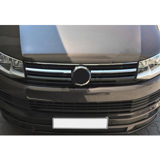 Накладки на верхнюю решетку 2015-2019 (2 шт, нержавейка) Volkswagen T6 2015-2024 гг. фото 1
