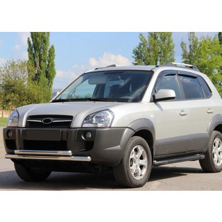 Передняя защита ST014 (нержавейка) Hyundai Tucson JM 2004- гг. фото 1