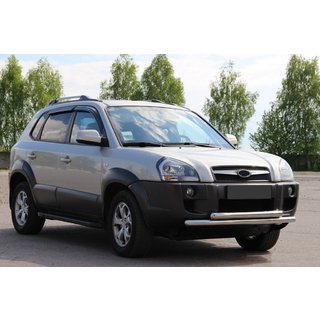 Передняя защита ST014 (нержавейка) Hyundai Tucson JM 2004- гг. фото 3