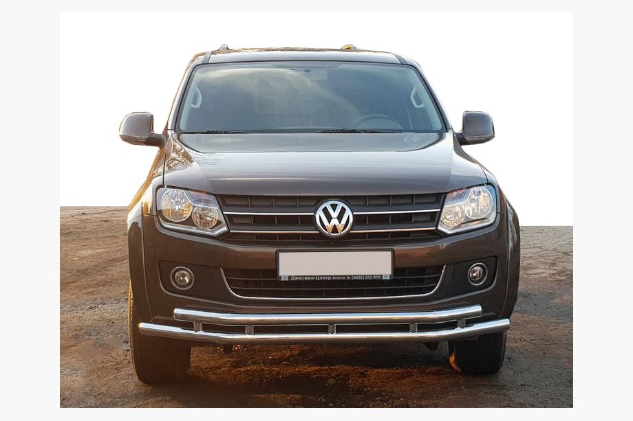 Volkswagen Amarok 2010-2022 гг. Передняя защита ST018-2 (нержавейка) Image