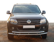 Volkswagen Amarok 2010-2022 гг. Передняя защита ST018-2 (нержавейка) фото 1