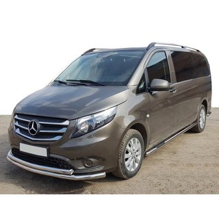 Передняя защита ST014 (нержавейка) Mercedes Vito/V-class W447 2014- гг. фото 1