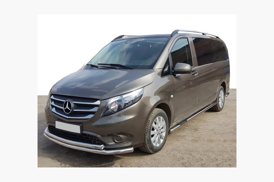 Mercedes Vito/V-class W447 2014- гг. Передняя защита ST014 (нержавейка) Image