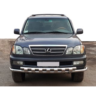 Передняя защита ST015 (нержавейка) Lexus LX470 1998-2007 гг. фото 1
