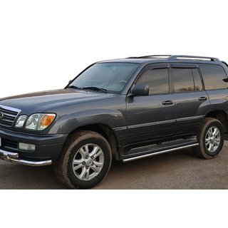 Защита боковых порогов (2 шт., нерж. сталь) Lexus LX470 1998-2007 гг. фото 1