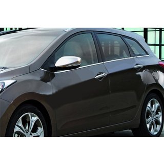 Накладки на зеркала с вырезом под поворотник (2 шт., нержавейка) Hyundai Elantra (MD/UD) 2011-2015 гг. фото 1