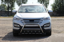 Hyundai Santa Fe 3 2012-2018 гг. Передняя дуга WT003 (нерж. сталь) фото 3