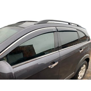 Ветровики с хромированным молдингом (4 шт, Niken) Chevrolet Captiva 2006-2019 гг. фото 1