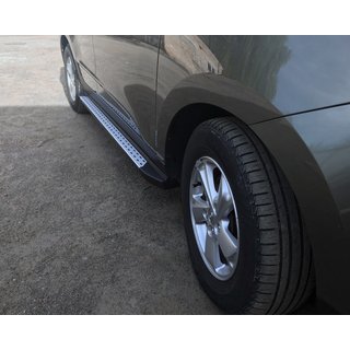 Боковые Пороги OEM-BMW-V2 (2 шт, пластик) Hyundai IX-35 2010-2015 гг. фото 3