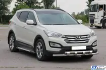 Hyundai Santa Fe 3 2012-2018 гг. Передняя Дуга ST015 (Нержавейка) фото 3