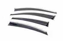 Hyundai Accent 2011-2017 гг. Ветровики с хромом SD (4 шт., Sunplex Chrome) фото 1