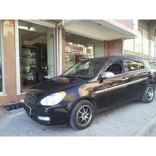 Наружные молдинги окон нержавейка (4 шт) Hyundai Accent 2006-2010 гг. фото 2