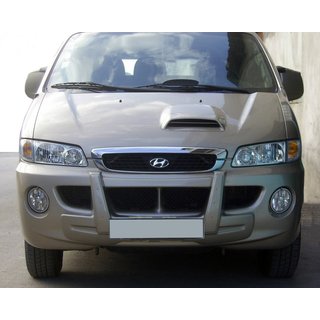 Центральная передняя губа (грунт под покраску) Hyundai H200, H1, Starex 1998-2007 гг. фото 1