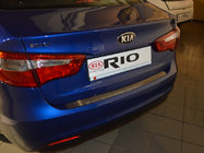 Kia Rio 2012-2017 гг. Накладка на Задний Бампер Nataniko (Нержавейка) фото 1