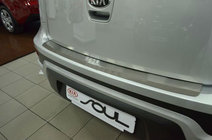 Kia Soul I 2008-2013 гг. Накладка на задний бампер с загибом Natanika (нержавейка) фото 1