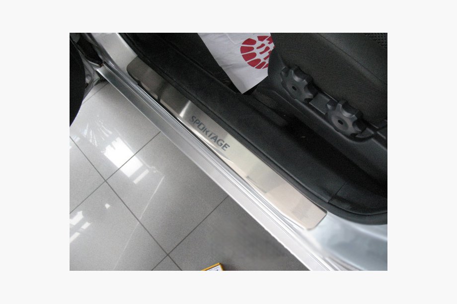 Kia Sportage 2004-2010 гг. Накладки на Пороги Nataniko (4 шт., Нержавейка) Image