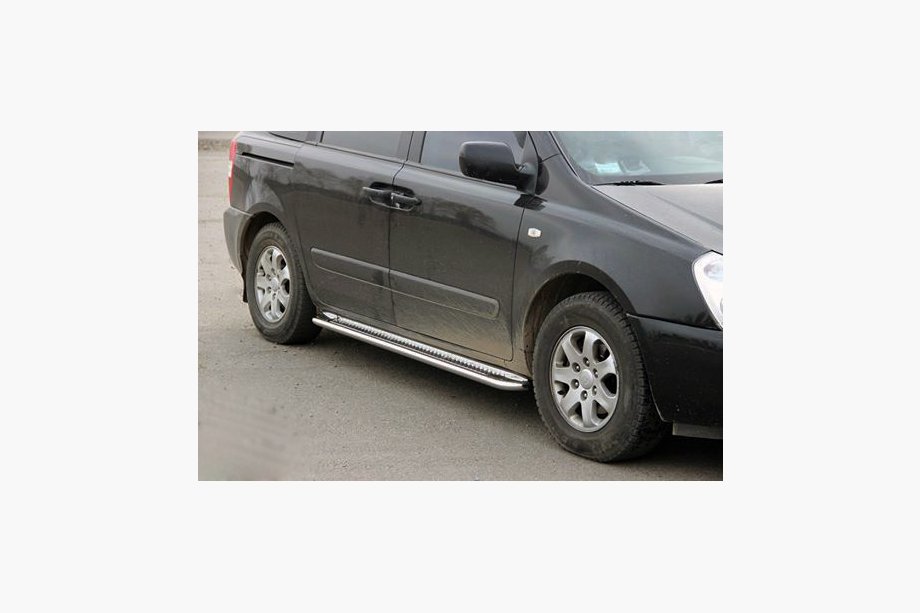 Kia Carnival 2002-2013 гг. Боковые Пороги KB001 Нержавейка Image