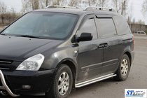 Kia Carnival 2002-2013 гг. Боковые Пороги KB001 Нержавейка фото 3