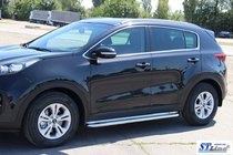 Kia Sportage 2015-2021 гг. Боковые пороги KB001 (2 шт., нержавейка) фото 2
