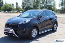 Kia Sportage 2015-2021 гг. Боковые пороги KB001 (2 шт., нержавейка) фото 4
