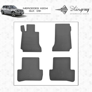Резиновые коврики (4 шт, Stingray Premium) Mercedes C-class W204 2007-2015 гг. фото 2