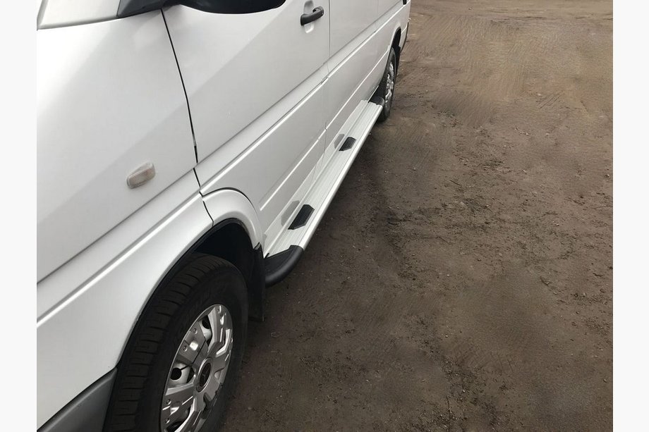 Mercedes Sprinter W901/902/903/904/905 1995–2006 гг. Боковые Подножки Bosphorus OLD Серые (2 шт., Алюминий) Image