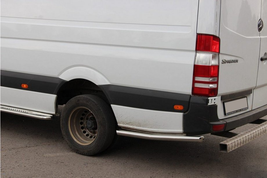 Volkswagen Crafter 2006-2016 гг. Боковые трубы за задним колесом (2 шт., нержавейка) Image