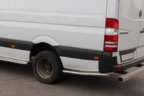 Volkswagen Crafter 2006-2016 гг. Боковые трубы за задним колесом (2 шт., нержавейка) фото 1