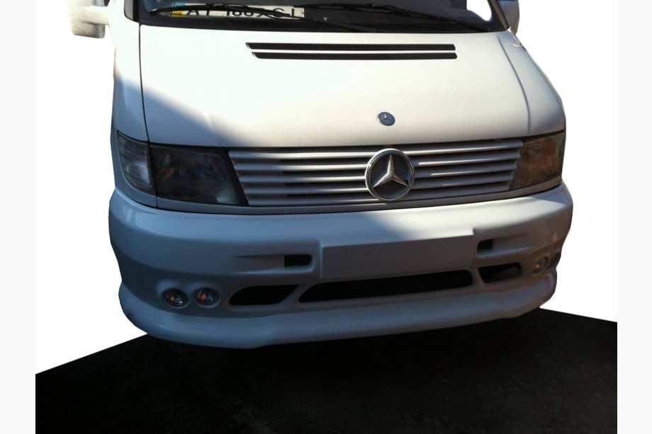 Mercedes Vito W638 1996-2003 гг. Накладка на передний бампер под 4 противотуманные фары (грунт под покраску) Image