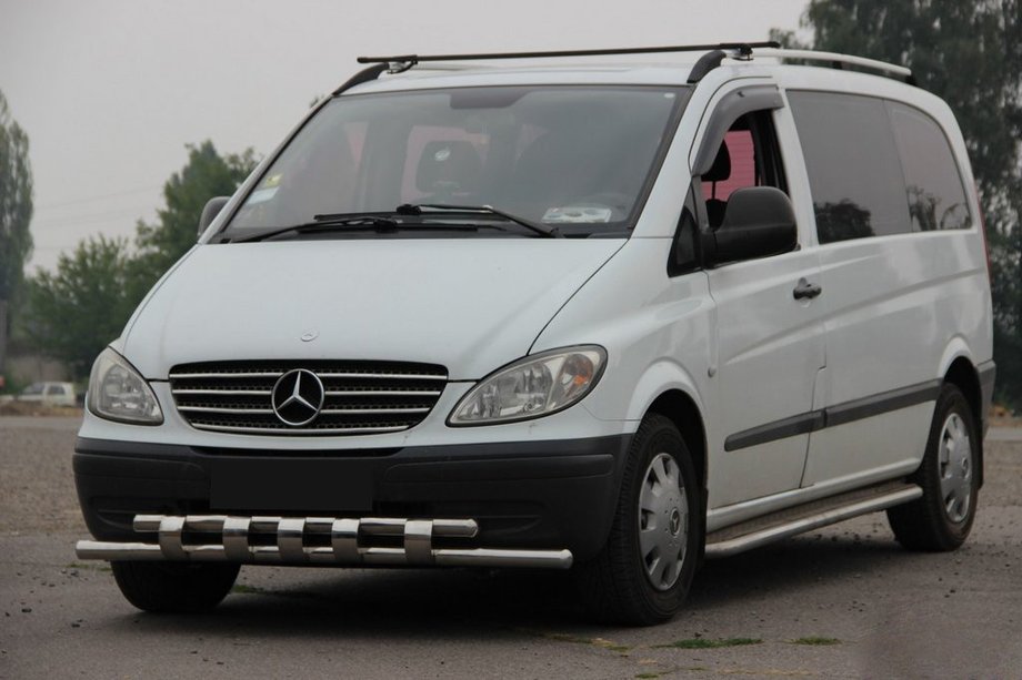 Mercedes Viano 2004-2014 гг. Передняя защита Shark ST015 (нержавейка) Image