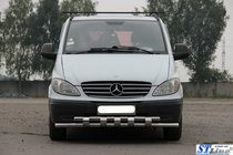 Mercedes Viano 2004-2014 гг. Передняя защита Shark ST015 (нержавейка) фото 2