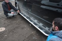 Mercedes Viano 2004-2014 гг. Боковые Подножки Vison (2 шт., Алюминий и Нержавеющая Сталь) фото 2