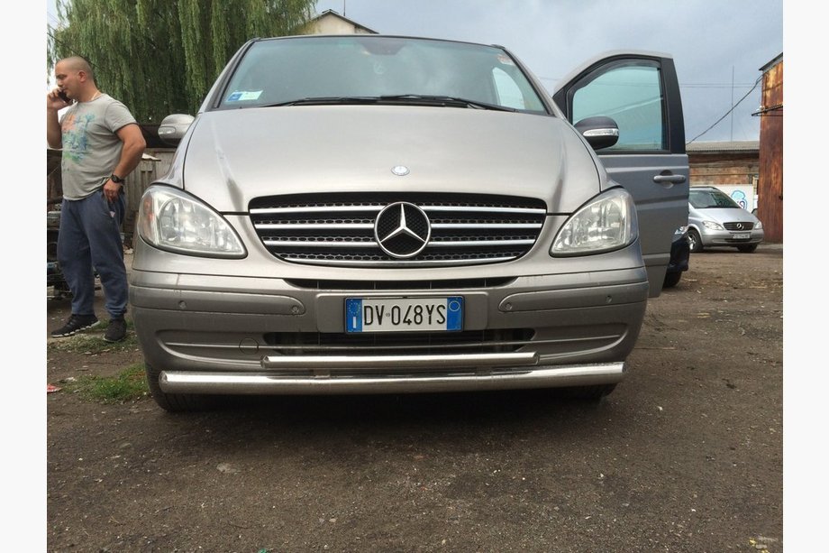 Mercedes Viano 2004-2014 гг. Передняя защита ST014 (нержавейка) 60/60мм Фото 7