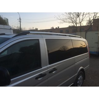 Рейлинги Хром CAN Оригинальный Дизайн (Металлические Ножки) Mercedes Viano 2004-2014 гг. фото 3
