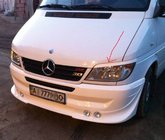 Mercedes Sprinter W901/902/903/904/905 1995–2006 гг. Реснички на фары (черные, ABS, 2000-2006) Черный Матовый фото 2