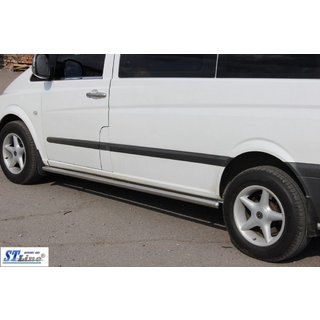 Боковые трубы BB001 (2 шт., нержавейка) Mercedes Viano 2004-2014 гг. фото 2