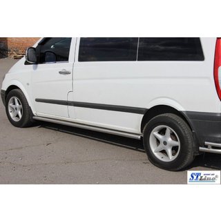 Боковые трубы BB001 (2 шт., нержавейка) Mercedes Viano 2004-2014 гг. фото 4