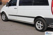 Mercedes Viano 2004-2014 гг. Боковые трубы BB001 (2 шт., нержавейка) d60, Длинная база (L3) фото 4