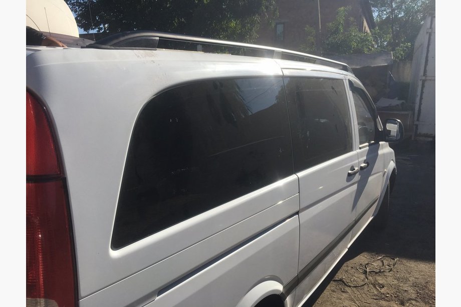 Mercedes Vito W639 2004-2014 гг. Черные рейлинги Skyport (цельнометаллические) Длинная База (EXTRALONG) Фото 7