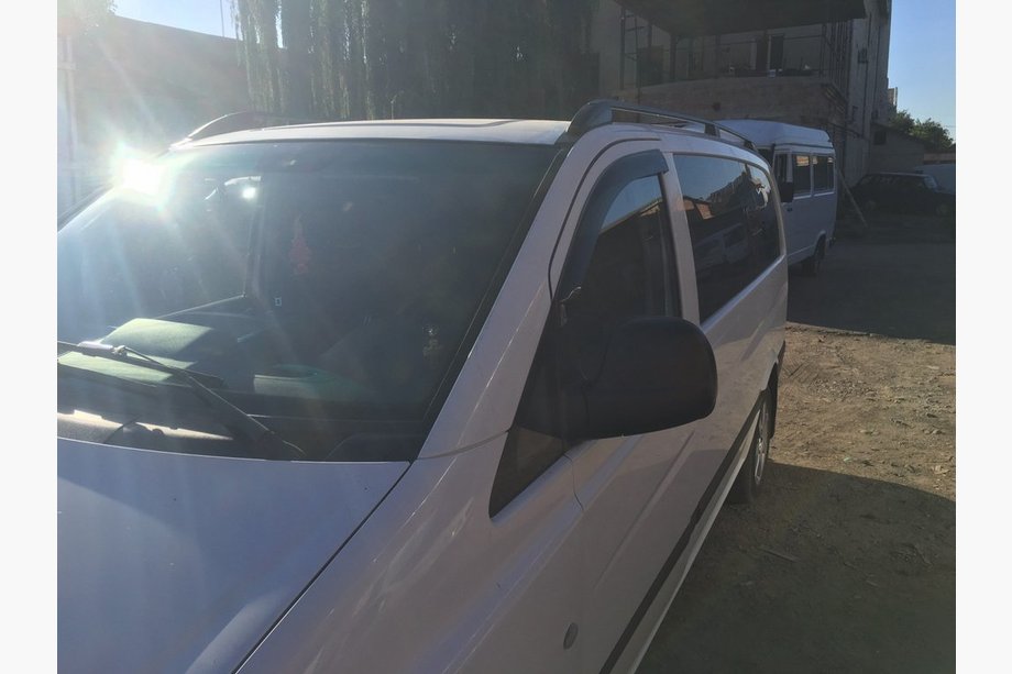 Mercedes Vito W639 2004-2014 гг. Черные рейлинги Skyport (цельнометаллические) Длинная База (EXTRALONG) Фото 11