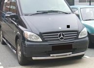 Mercedes Viano 2004-2014 гг. Передняя защита ST014 (нержавейка) 60/42мм фото 6
