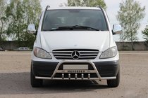 Mercedes Viano 2004-2014 гг. Кенгурятник WT004-Plus с усами (нерж.) фото 1