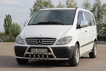 Mercedes Viano 2004-2014 гг. Кенгурятник WT004-Plus с усами (нерж.) фото 3