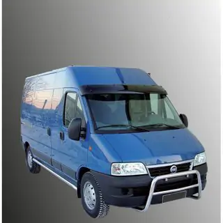 Козырек на лобовое стекло (черный глянец, 5мм) Peugeot Boxer 1994-2006 гг. фото 1
