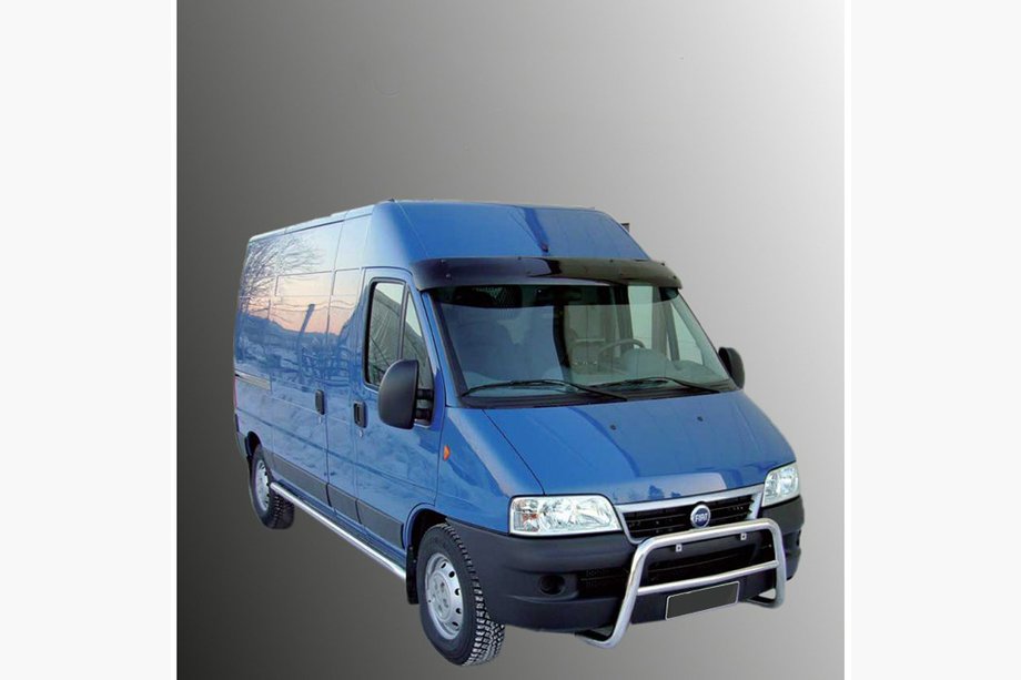 Fiat Ducato 1995-2006 гг. Козырек на лобовое стекло (черный глянец, 5мм) Image