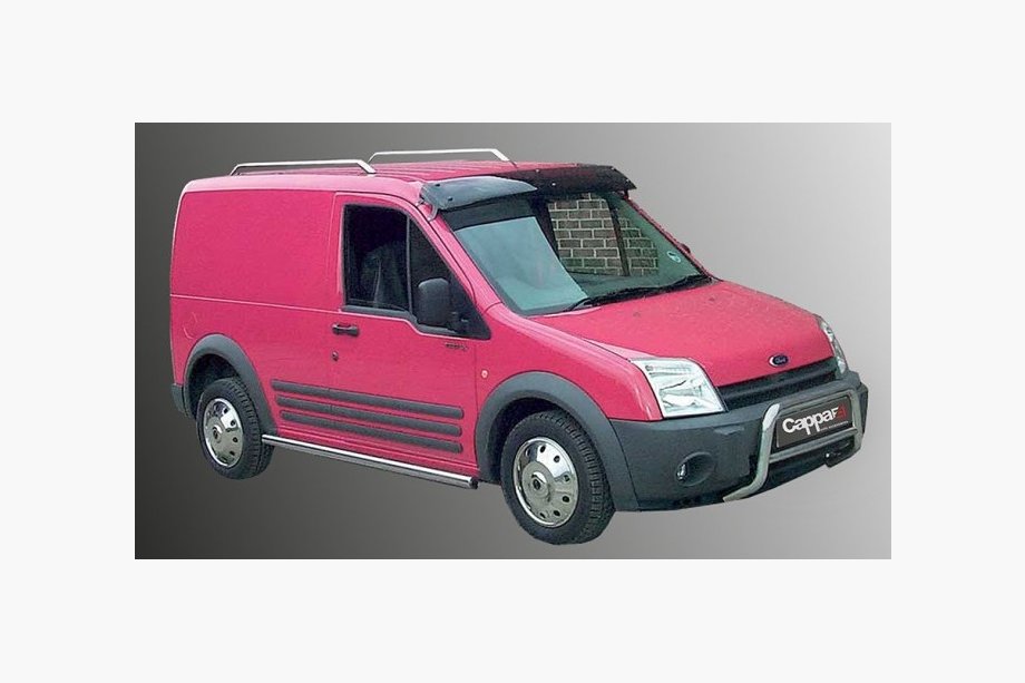 Ford Connect 2006–2009 гг. Козырек на лобовое стекло (черный глянец, 5мм) Image