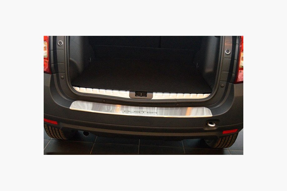 Dacia Duster 2008-2018 гг. Накладка на задний бампер с отбортовкой Nataniko (нержавейка) Image